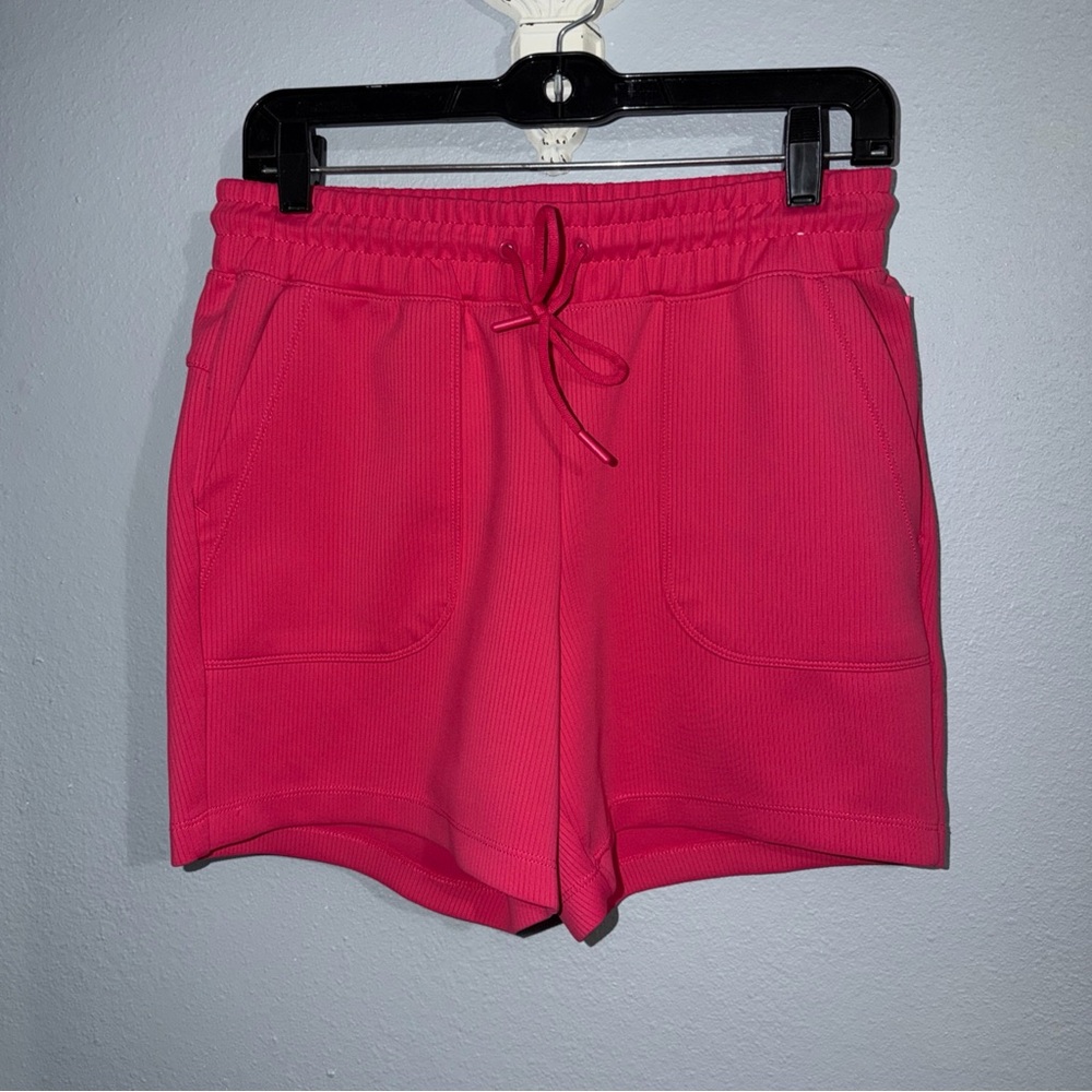 Mondetta Women's Soft Ribbed Active Shorts, Raspberry , Size Small - Picture 2 of 6